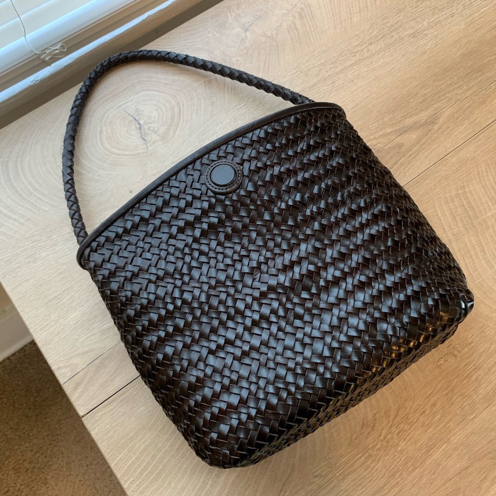 Madewell The Handwoven Shoulder Bag in Coffee Bean Color